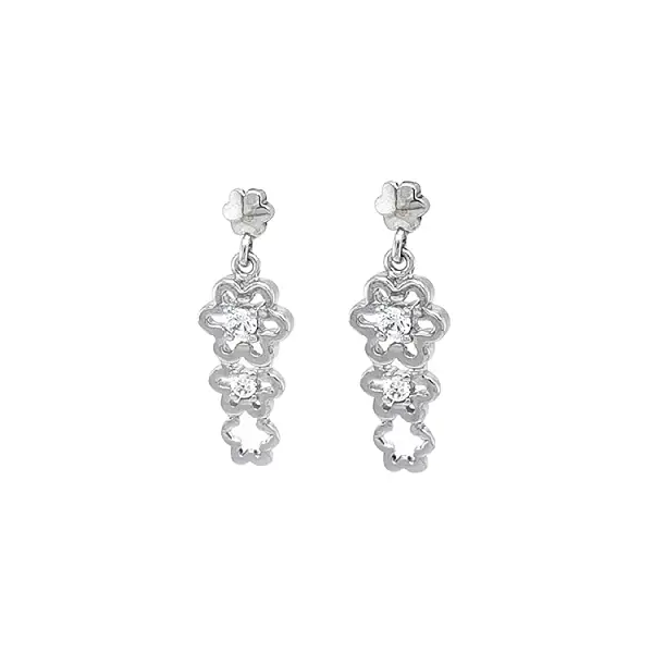 Gold dangle earrings with Zircons