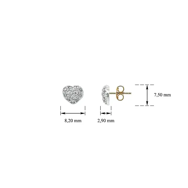 Earrings with Zircones in Gold