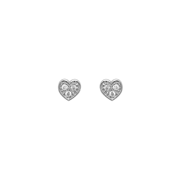 Gold Earrings Hearts with Zircons