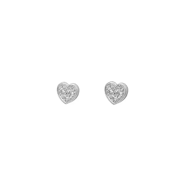 Gold Earrings Hearts with Zircons
