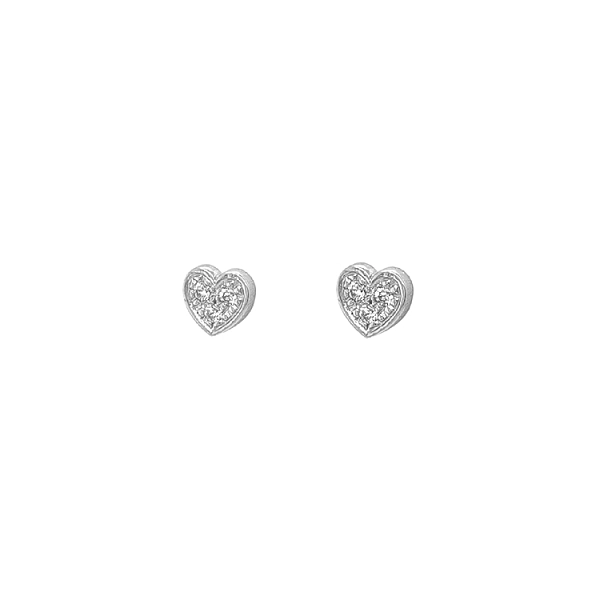 Gold Earrings Hearts with Zircons