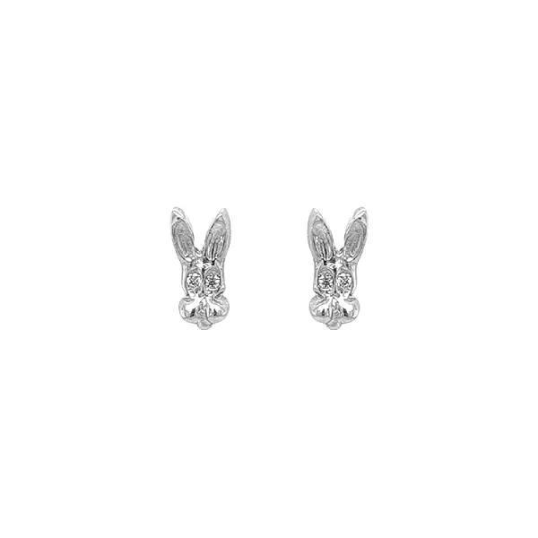 Golden Rabbit Earrings with Zircones