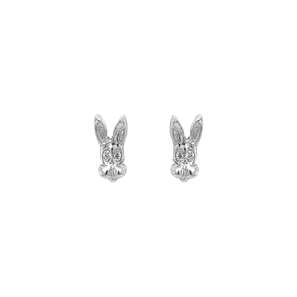 Golden Rabbit Earrings with Zircones