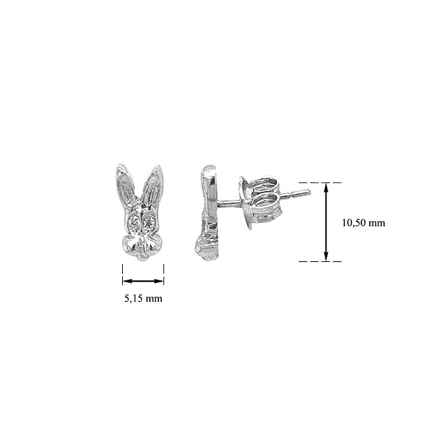 Golden Rabbit Earrings with Zircones