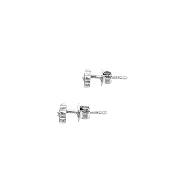 Gold Earrings Flowers with Zircons