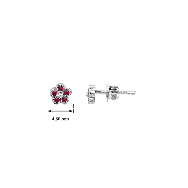 Gold Earrings Flowers with Zircons