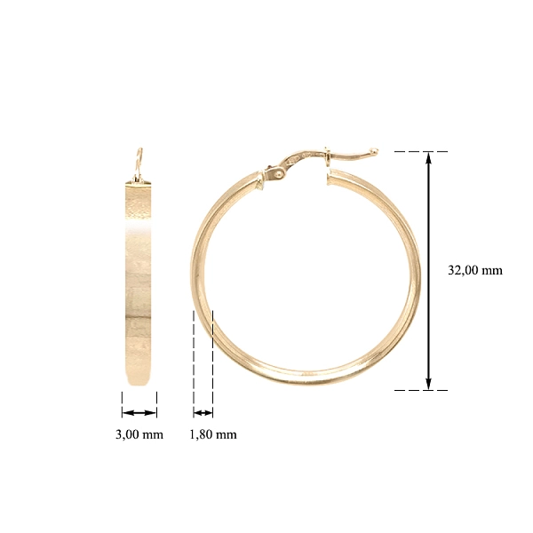 Gold Round Earrings