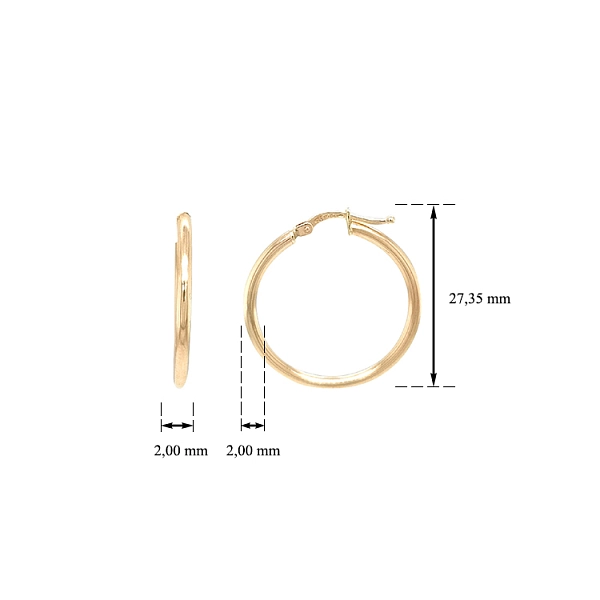 Gold Round Earrings
