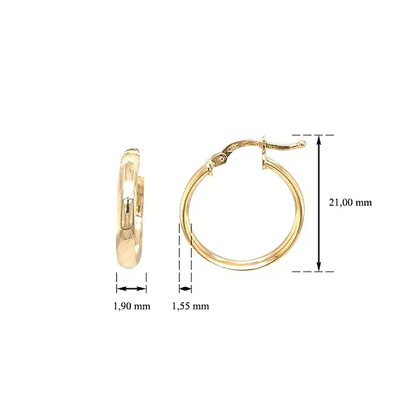 Gold Round Earrings