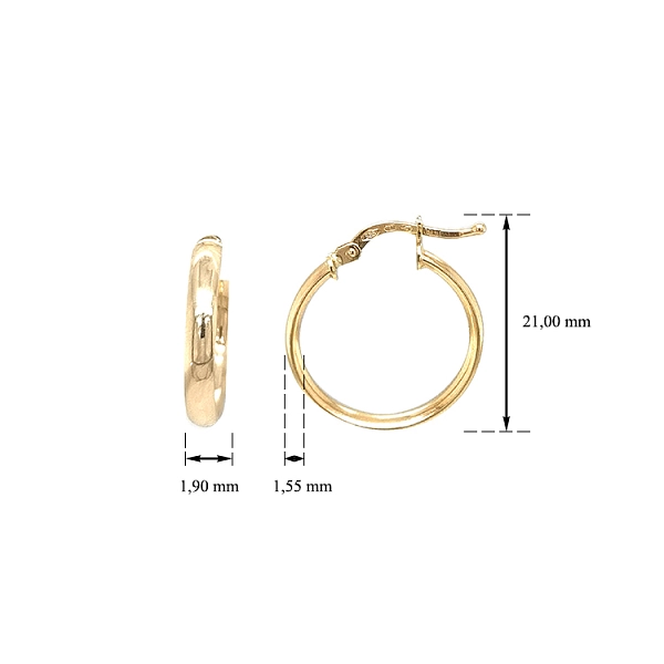 Gold Round Earrings