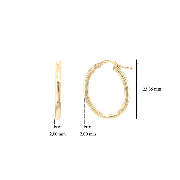 Gold Round Earrings
