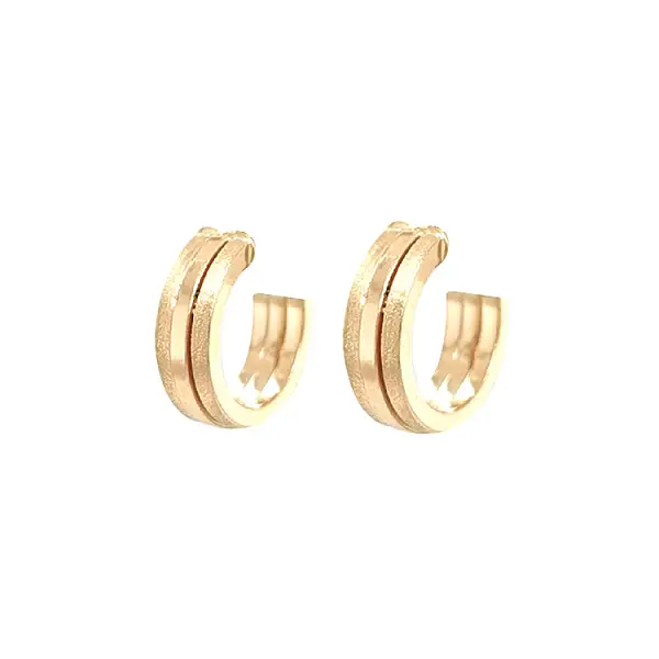 Gold Round Earrings