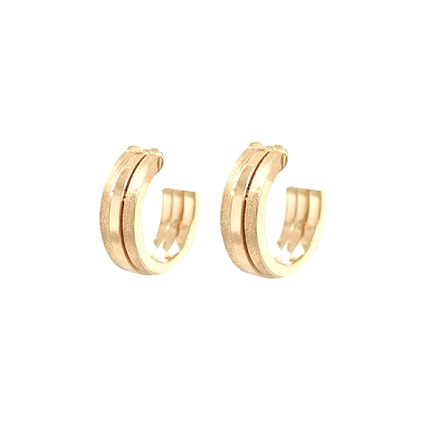 Gold Round Earrings