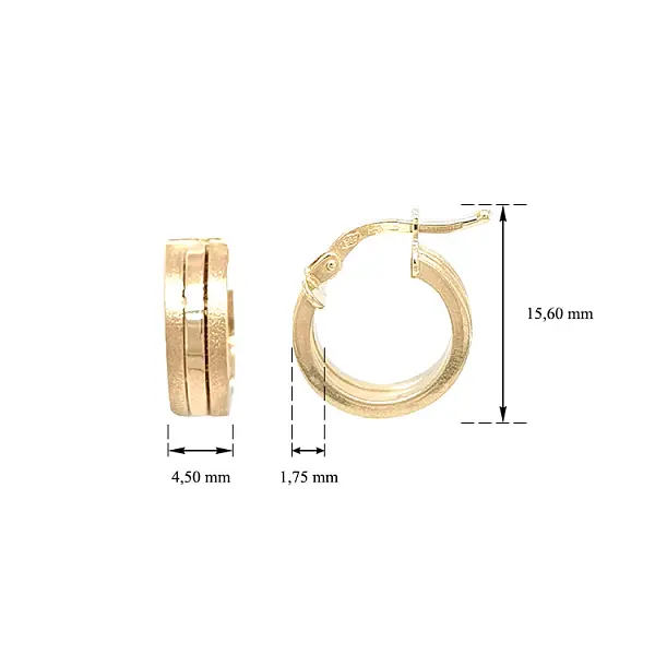 Gold Round Earrings