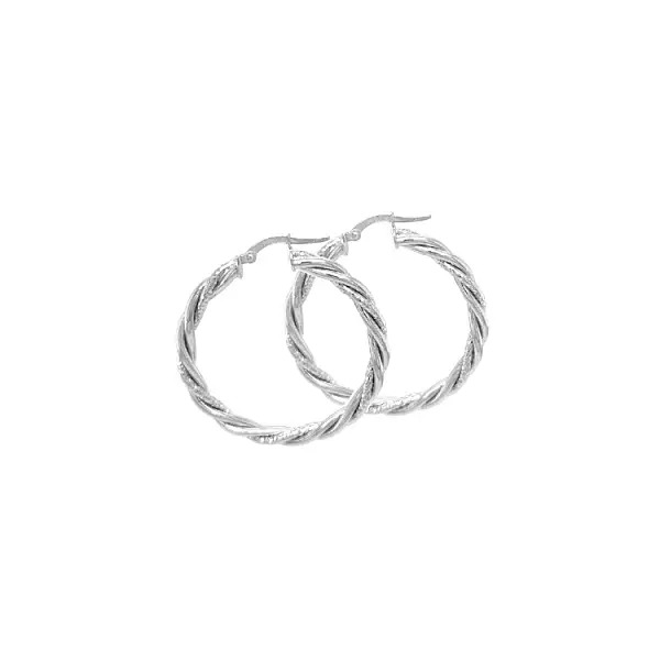 White Gold Round Earrings