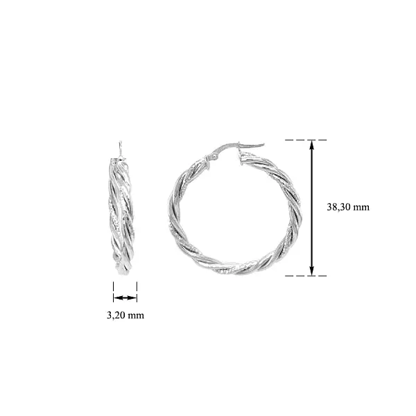 White Gold Round Earrings