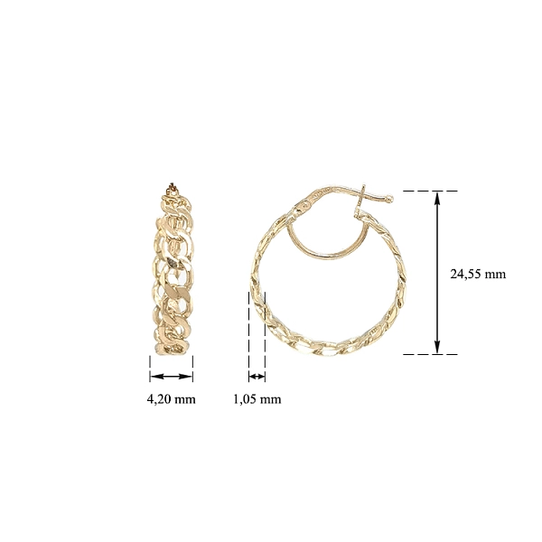 Gold Round Earrings