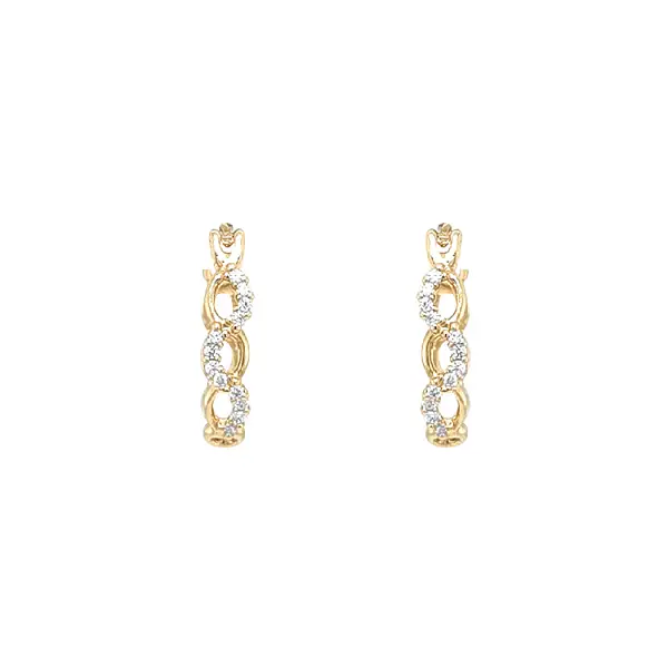 Gold Earrings with Zircons