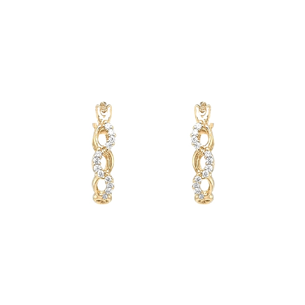Gold Earrings with Zircons