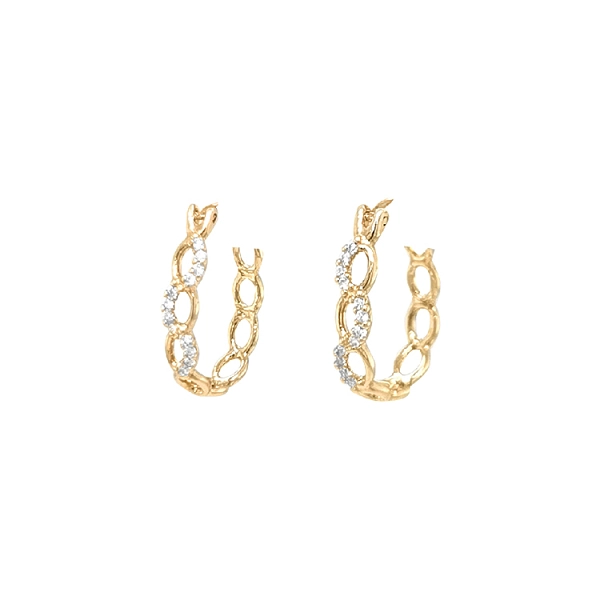 Gold Earrings with Zircons