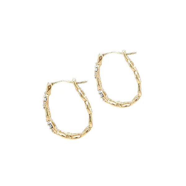 Gold Earrings with Zircons