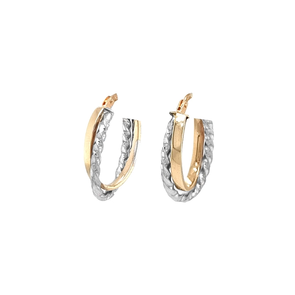 Gold Round Earrings made of Combination Gold