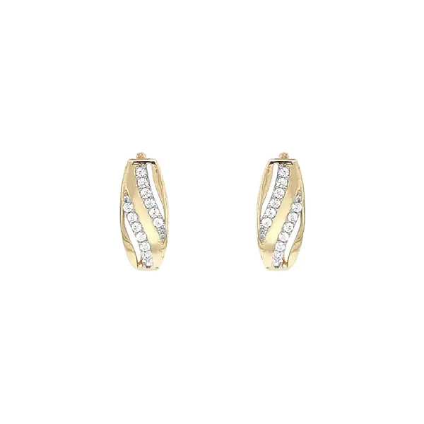Gold Earrings with Zircons