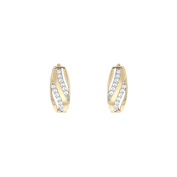 Gold Earrings with Zircons