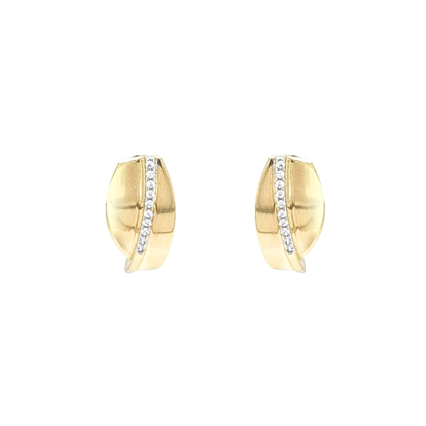 Gold Earrings with Zircons