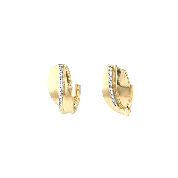 Gold Earrings with Zircons