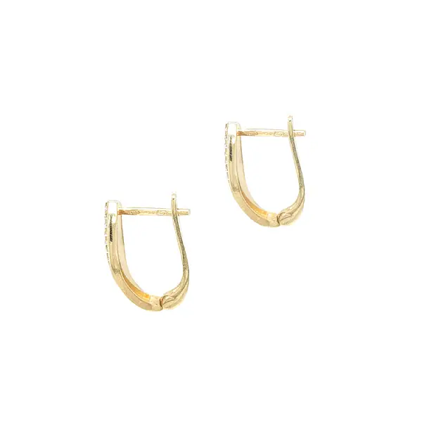 Gold Earrings with Zircons