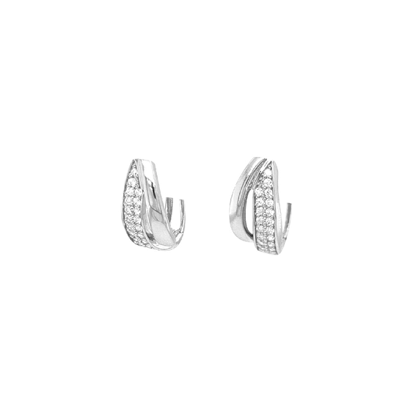Gold Earrings with Zircons