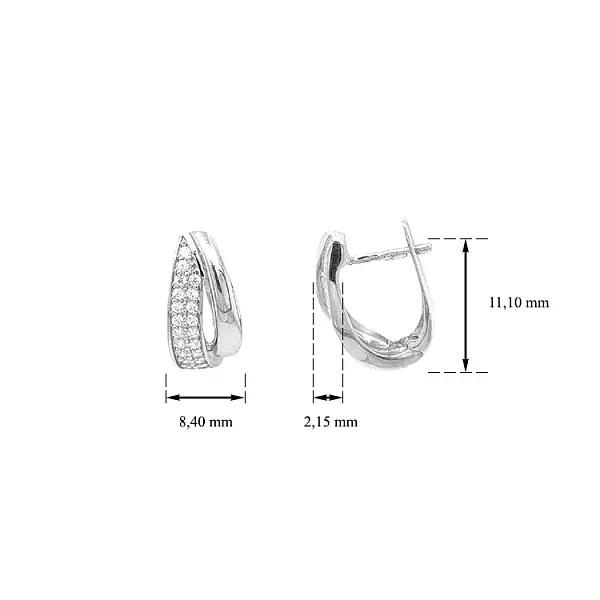 Gold Earrings with Zircons