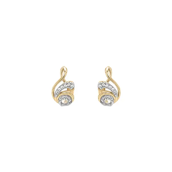 Gold Earrings with Zircons