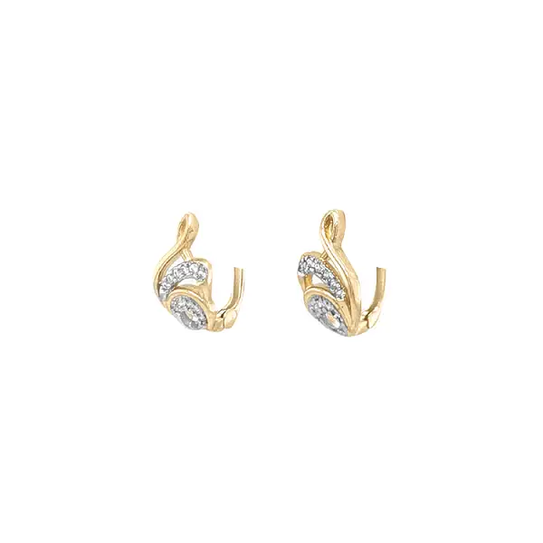 Gold Earrings with Zircons