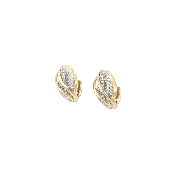 Gold Earrings with Zircons