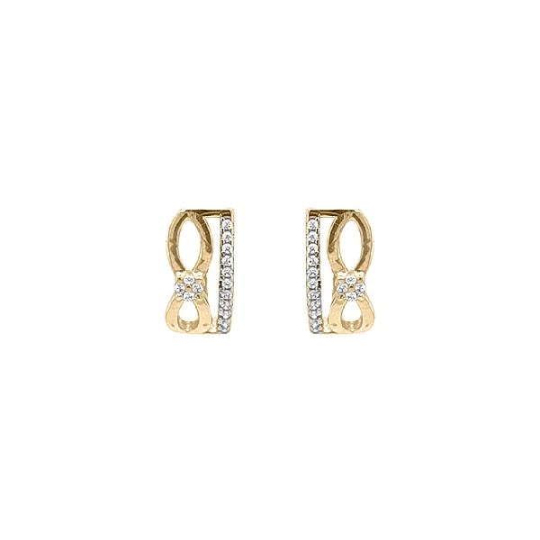 Gold Earrings with Zircons