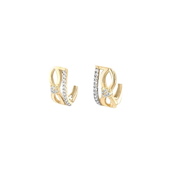 Gold Earrings with Zircons