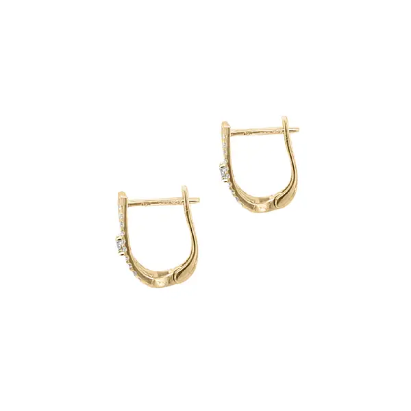 Gold Earrings with Zircons