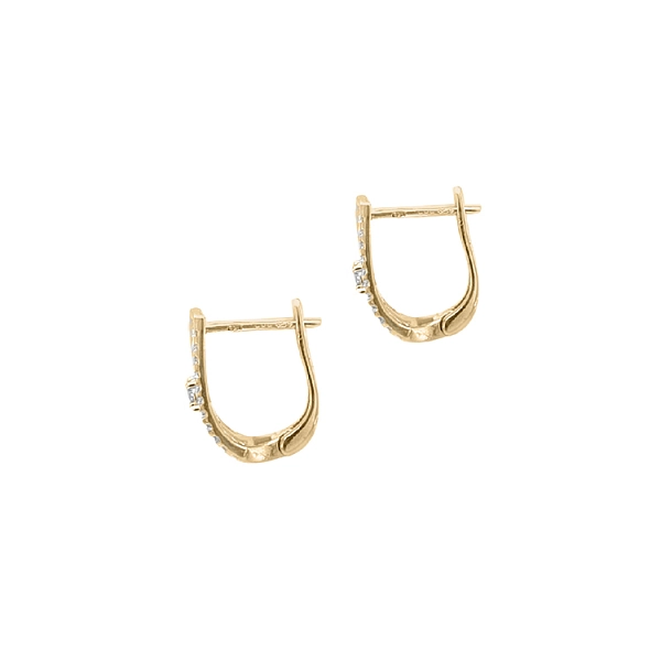 Gold Earrings with Zircons