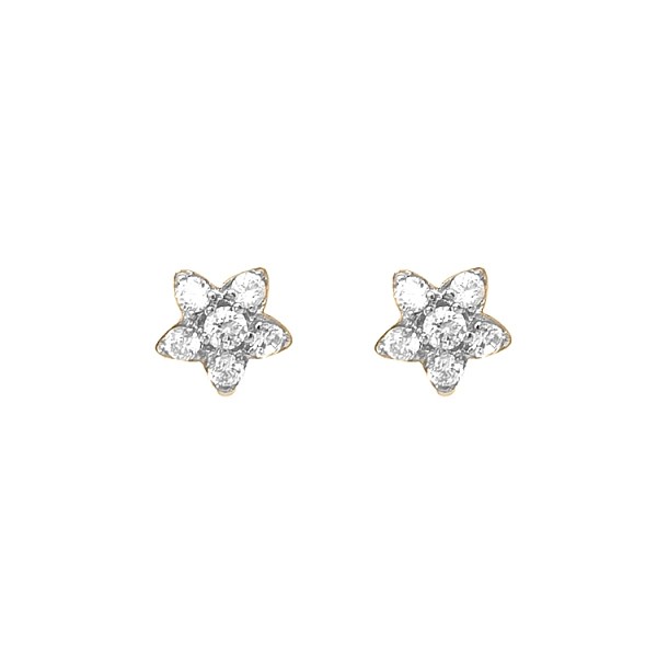 Gold Earrings with Zircons