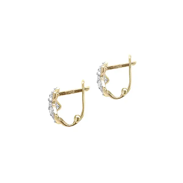 Gold Earrings with Zircons