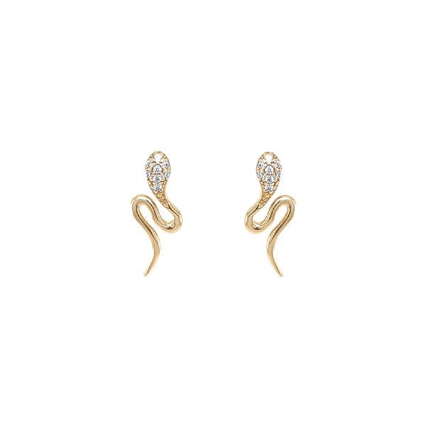Gold Earrings with Zircons