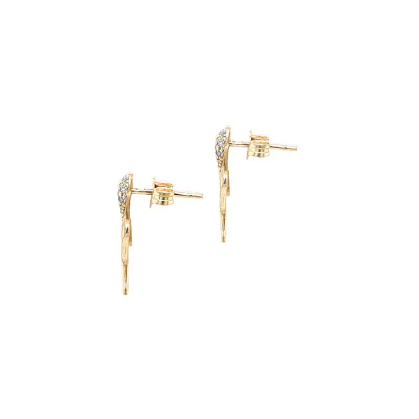 Gold Earrings with Zircons