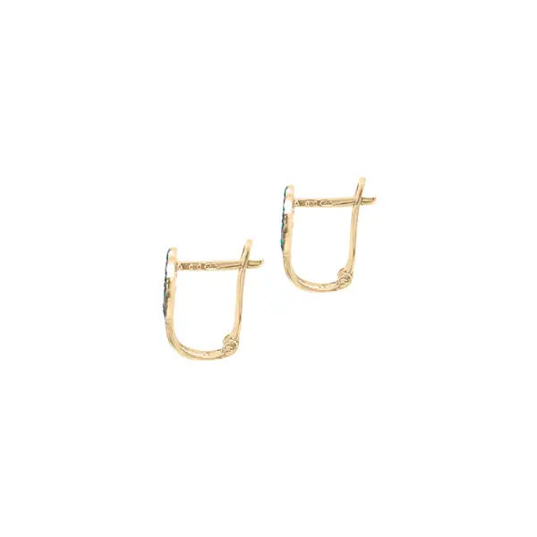 Gold Earrings with Zircons