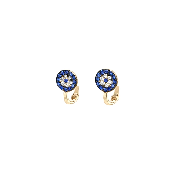 Gold Earrings with Zircons