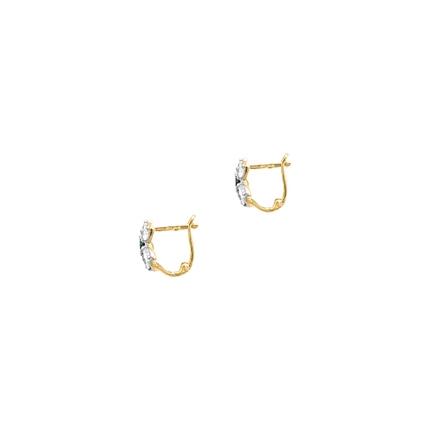 Gold Earrings Flowers with Zircons