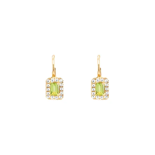 Gold Earrings with Zircons