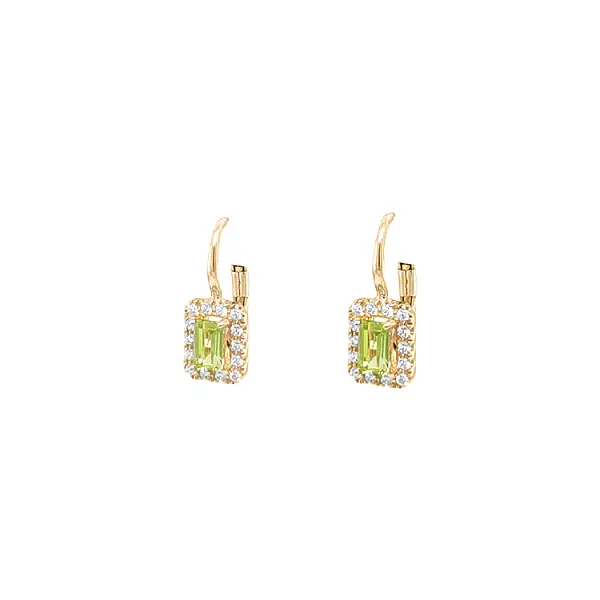 Gold Earrings with Zircons