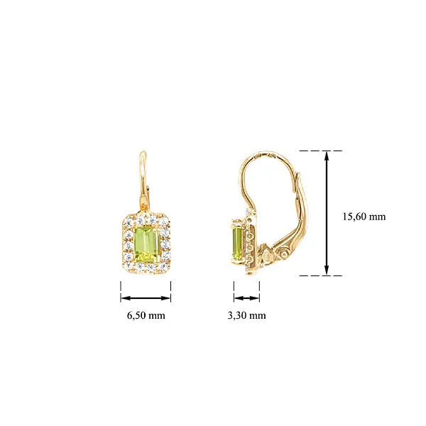 Gold Earrings with Zircons